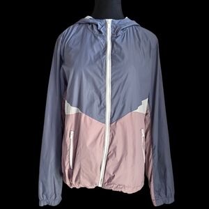 Garage Women's Pink and Gray Bomber Jacket Size L